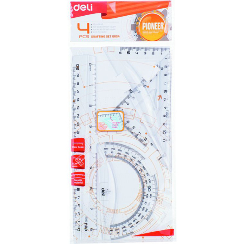 Rechizite Școlare - Set geometrie 4 piese transp. eg00412  deli