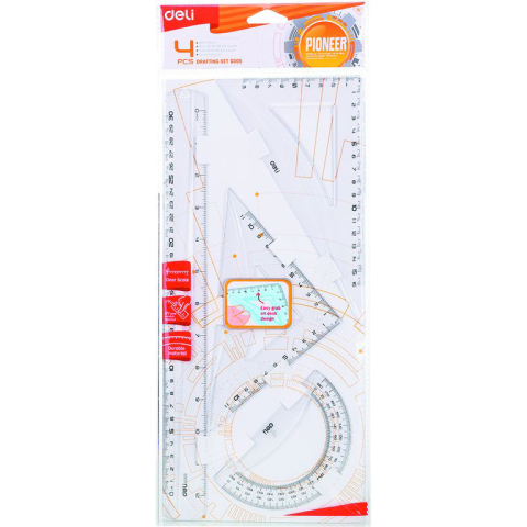 Rechizite Școlare - Set geometrie 4 piese transp. eg00512 deli