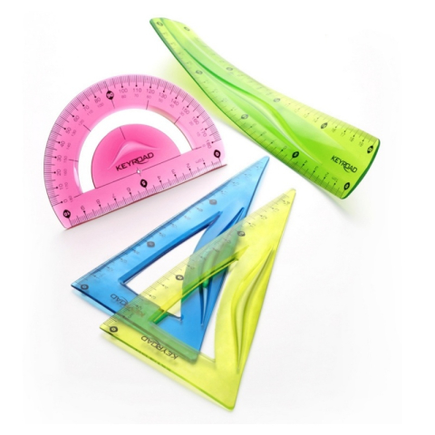 Set geometrie Keyroad KR970858, 20cm, PVC, diverse culori, flexibil, blister 3 piese [5]