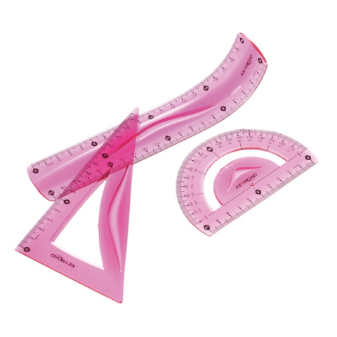 Set geometrie Keyroad KR970858, 20cm, PVC, diverse culori, flexibil, blister 3 piese [4]