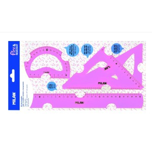 Rechizite Școlare - Set geometrie roz milan 359801p