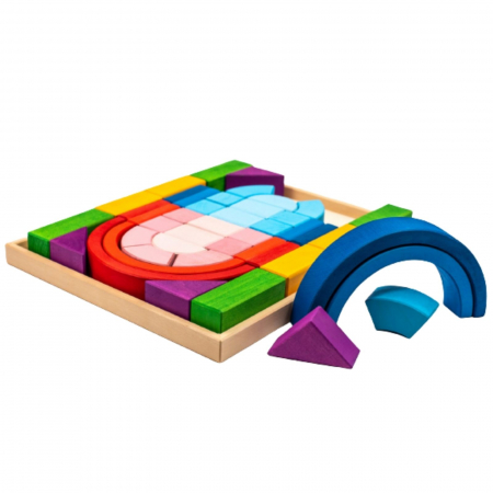 Set cuburi din lemn pentru sortat, 44 de piese - Micostore.ro [1]