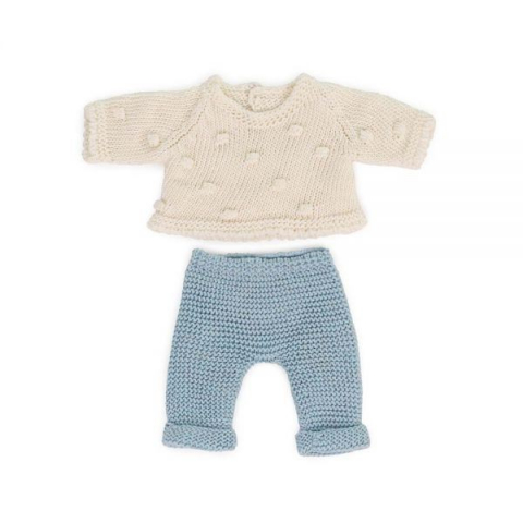 Jucării și Jocuri pentru copii - Set imbracaminte pantaloni si pulover pentru papusa 21 cm