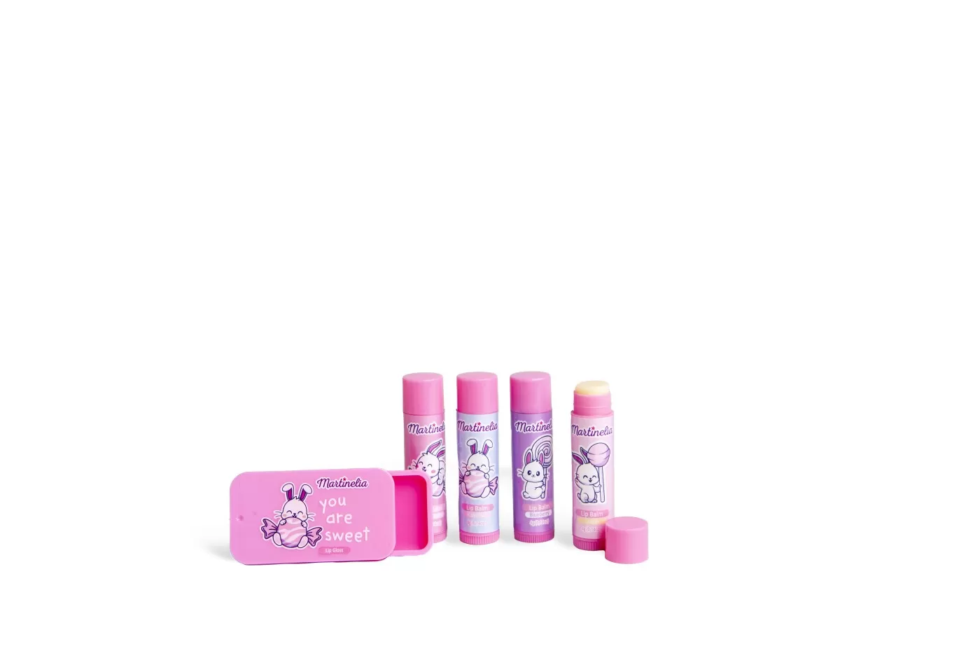 Jucării și Jocuri pentru copii - Set ingrijire buze in cutie de metal, Martinelia Yummy, varsta de la 3 ani la +15 ani