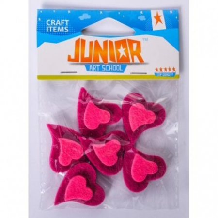 Set 6 Inimi din Fetru si Pasla, Accesorii Craft Copii - Micostore.ro [1]