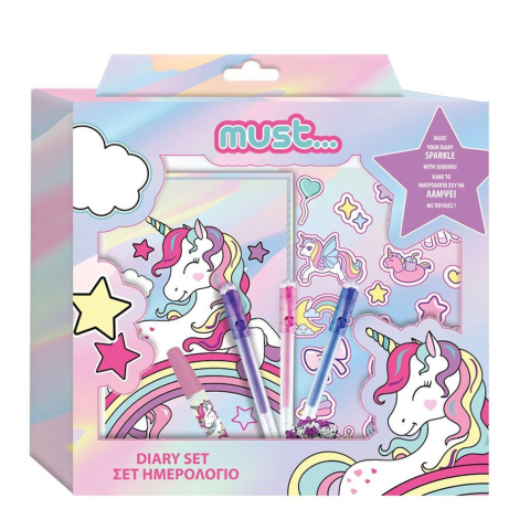 Agende, Jurnale și Carnețele Copii - Set jurnal cadou Unicorn Must 