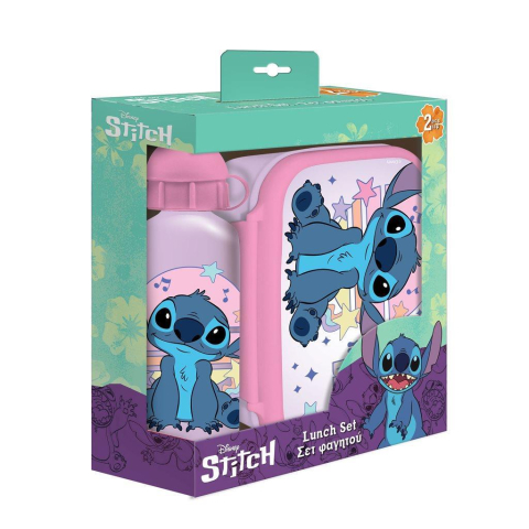 Rechizite Școlare - Set Lilo&amp;Stitch cutie sandwich 800 ml + sticla apa aluminiu 500 ml