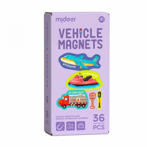 Set Magnetic Vehicule, 36 Piese - Magneți Frigider și Tabla Magnetică [1]
