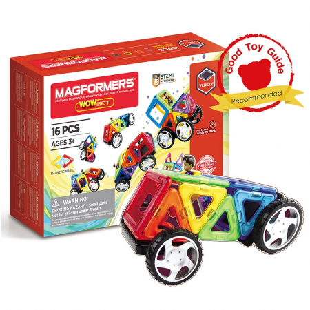 Jucării și Jocuri pentru copii - Set magnetic de construit, 16 piese, WoW Magformers, varsta 3 - 6, 6 - 9 ani, 
