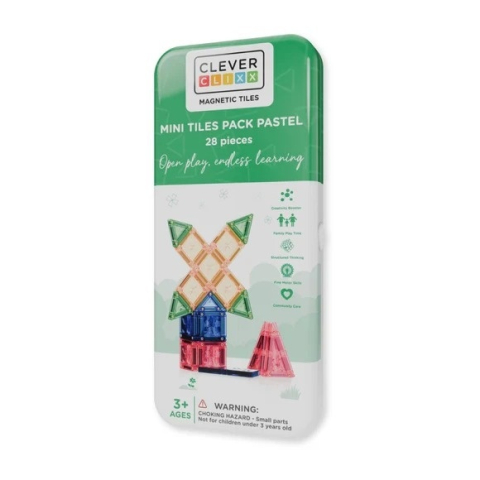 Jucării și Jocuri pentru copii - Set magnetic de construit cu placute mici, Cleverclixx Baiat, Fata, varsta 3 - 6 ani, 6 - 9 ani