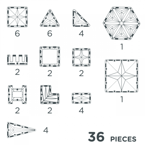 Set magnetic de construit Pastel 36 piese, Cleverclixx pentru Baiat, Fata varsta 45722 [3]