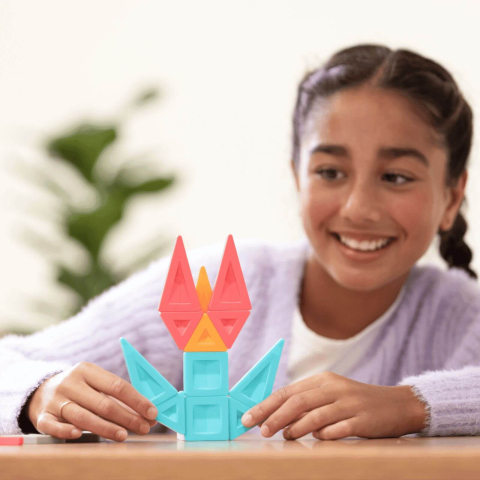 Set magnetic de construit racheta, 70 piese magnetice [5]