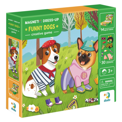 Jucării și Jocuri pentru copii - Set magnetic, Dress-up Funny Dogs, varsta 3-7 ani