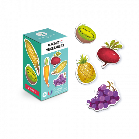 Jucării și Jocuri pentru copii - Set magnetic - Invat legume si fructe in lb. engleza