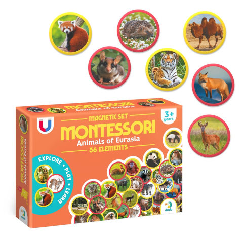Set magnetic Montessori, Animale din Eurasia, varsta 3-7 ani [2]