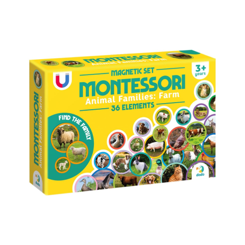 Jucării și Jocuri pentru copii - Set magnetic Montessori, Familii de animale, varsta 3-7 ani