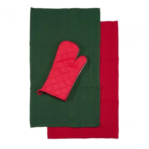 Set manusa bucatarie 3 piese craciun green [1]