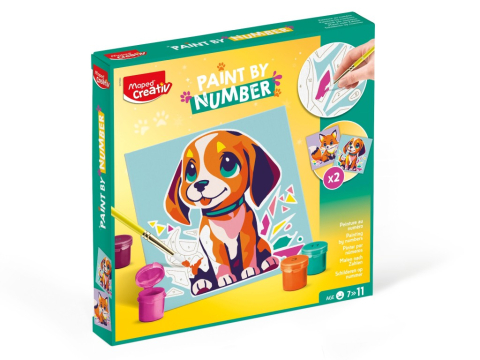 Seturi creative pentru copii - Set Maped Creativ Paint by number - Câine și Vulpe