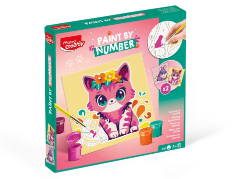 Seturi creative pentru copii - Set Maped Creativ Paint by number - Pisică și Iepure