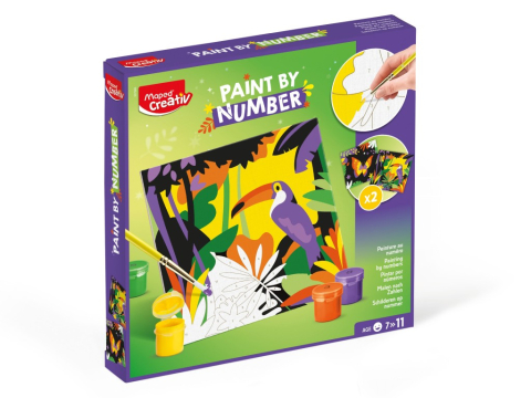 Seturi creative pentru copii - Set Maped Creativ Paint by number - Tucan și Fluture