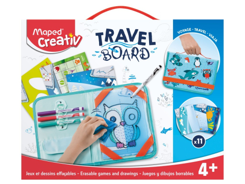 Seturi creative pentru copii - Set Maped Creativ Travel Board Animale