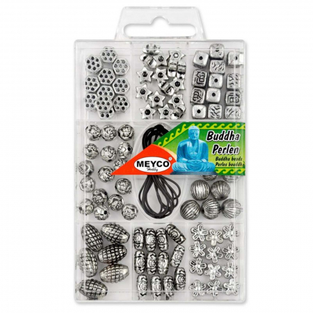 Art & Craft si Artizanat - Set margele, talismane cu snur, 8 modele diferite, 17g, Buddha