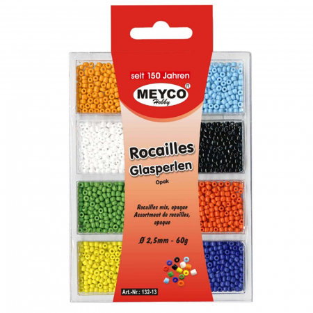 Art & Craft si Artizanat - Set mergele din plastic, mix culori mate, 2.5 mm, 60 gr, Meyco