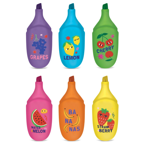 Set marker evidențiator fluo Besty Fruits, 6 culori (6 buc/blister, 8 buc/display) [2]