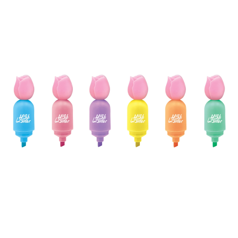 Set Marker evidențiator Puffy Tulips, 6 culori pastel (6 set/display), pret/1 buc [1]