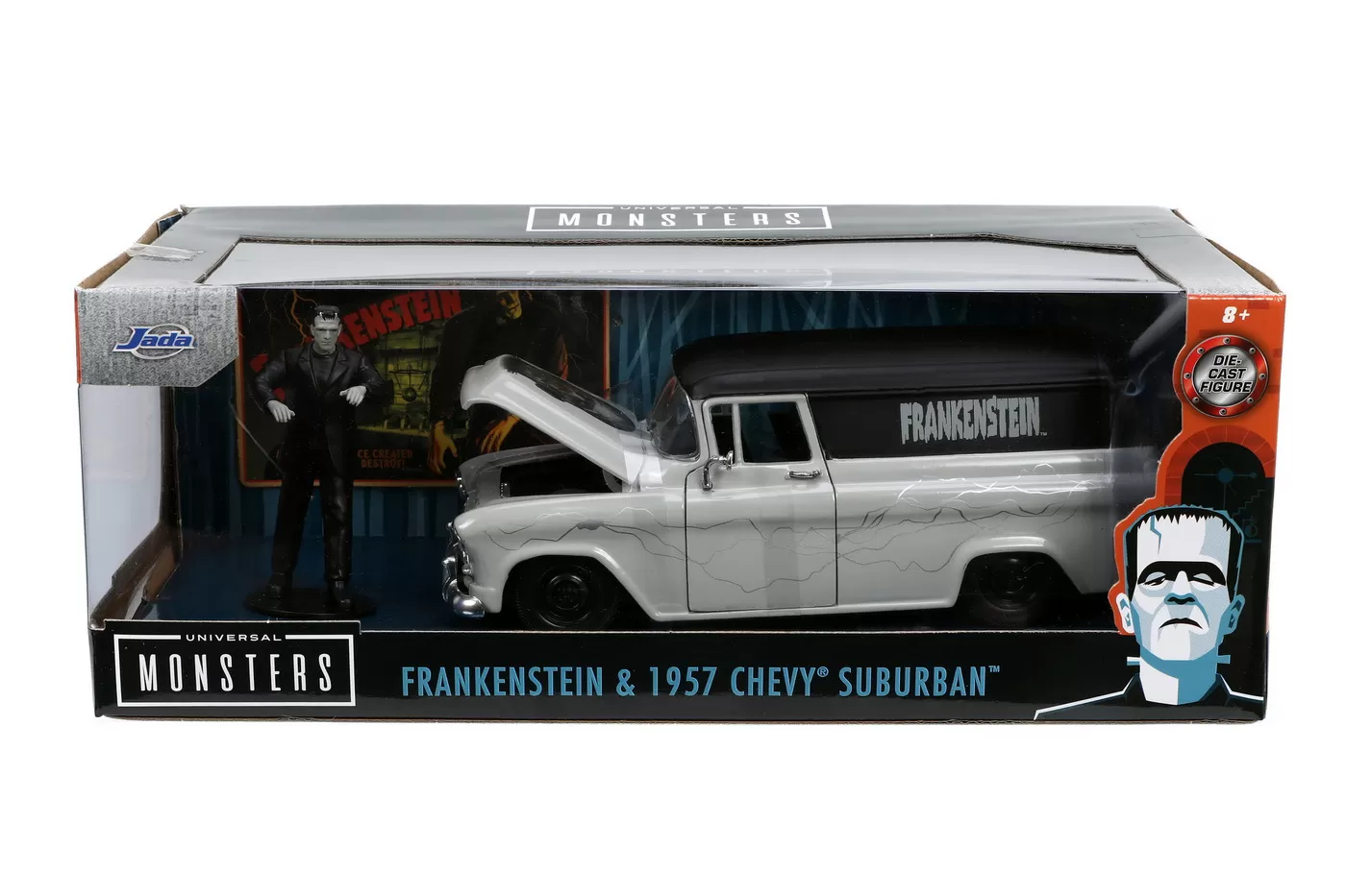 Jucării și Jocuri pentru copii - Set masinuta 1957 chevy suburban si figurina frankenstein