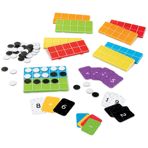 Jucării și Jocuri pentru copii - Set matematic baza 10 - Curcubeu
