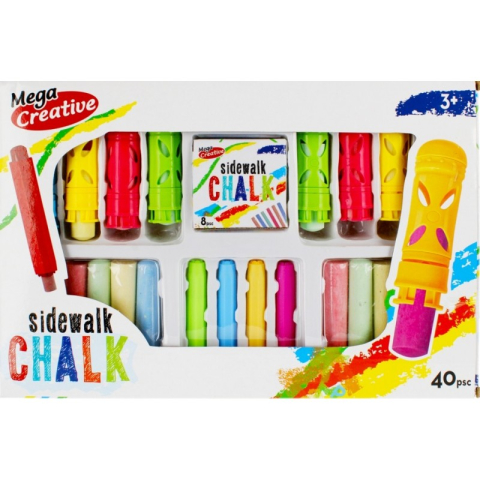 Art & Craft si Artizanat - Set Mega Creative 476656, creta pentru asfalt cu ustensile, 40 piese