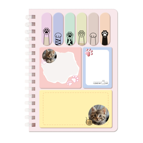 Set memo Mini Meow – 30 file + 180 notite adezive colorate, copii varsta 3 ani+,6 ani+,8 ani+ [4]