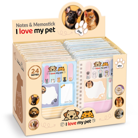 Rechizite Școlare - Set memo Mini Meow – 30 file + 180 notite adezive colorate, copii varsta 3 ani+,6 ani+,8 ani+