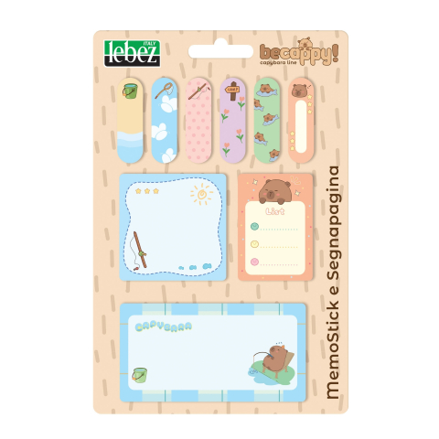Set memostick si semne de carte Be Cappy din hartie, 4 combinatii (64 blistere/display) [4]