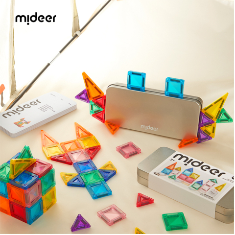 Set Mini Blocuri Magnetice Mideer, 42 Piese, Joc de Constructie Portabil, Varsta 3 Ani+ [2]
