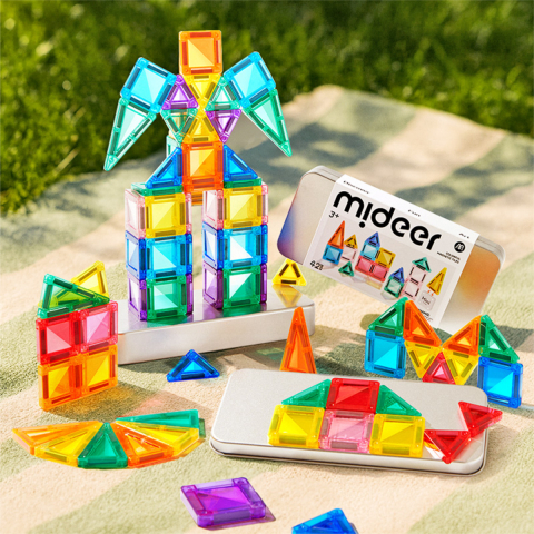 Set Mini Blocuri Magnetice Mideer, 42 Piese, Joc de Constructie Portabil, Varsta 3 Ani+ [5]