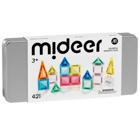 Seturi de construcție magnetice - Set Mini Blocuri Magnetice Mideer, 42 Piese, Joc de Constructie Portabil, Varsta 3 Ani+