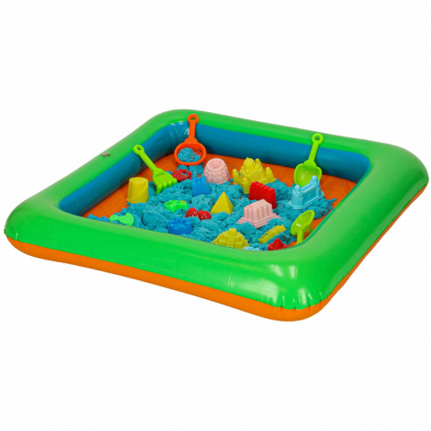 Set Nisip Kinetic 1kg cu Tava Gonflabila si Accesorii – 27 Piese Joaca Creativa [2]