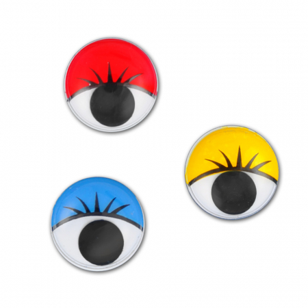 Art & Craft si Artizanat - Set ochisori colorati cu gene, 10 buc, 12 mm