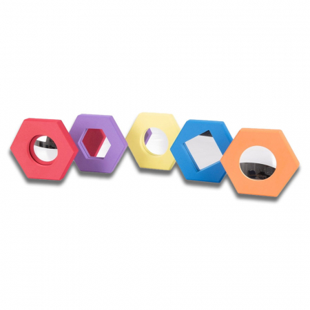 Jucării STEM, Știință şi Experimente - Set oglinzi hexagonale din spuma, 5 bucati, TickiT, 0-5 ani