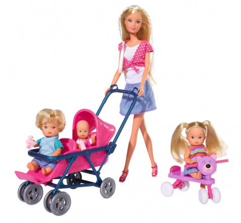 Set papusa steffi cu 3 bebelusi si accesorii [1]