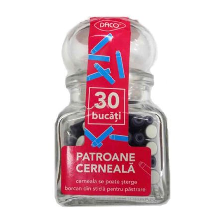 Rechizite Școlare - Patroane cerneala scurte, ambalaj de sticla, 30 buc - Micostore.ro