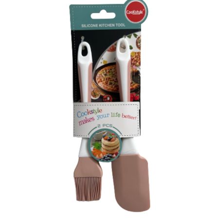 Lichidare stoc - Totul la 9.90 Lei - Set spatula si pensula din silicon, Roz - Micostore.ro