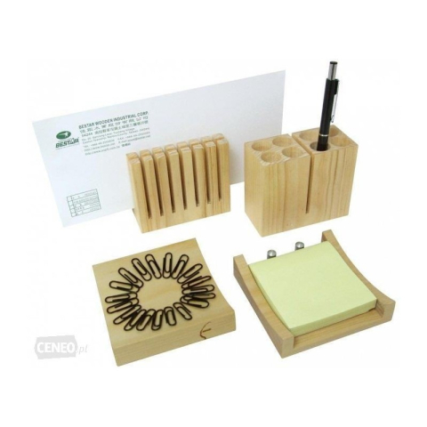 Articole pentru birou - Set pentru birou Bestar 4032ZDN, lemn, 4 piese, natur