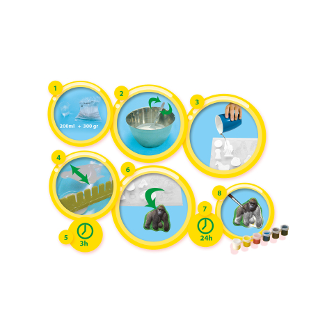 Set pentru copii cu mulaj si pictura cu animale din jungla, copii varsta 5 ani+,8 ani+ [3]