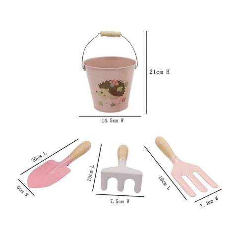 Set pentru gradinarit cu galetusa roz, copii varsta 3-9 ani [3]