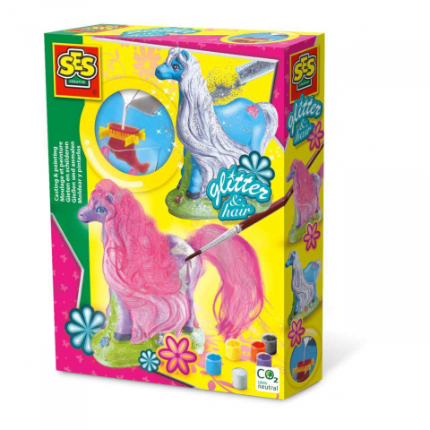 Figurine de pictat, Ipsos, Lemn - Set pentru realizarea unor figurine din ipsos. Pensula si acuarele incluse. 5 ani+