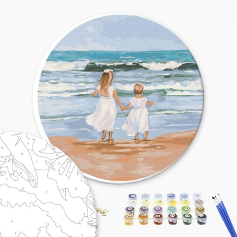 Art & Craft si Artizanat - Set pictura pe numere 40x40cm, Brushme - Idila - Iryna Ponna - pensule, culori, RC00066L