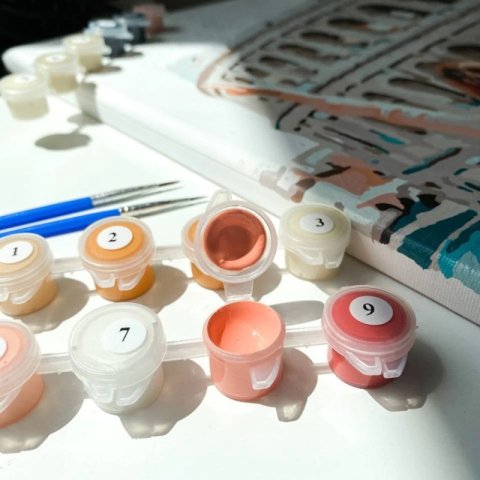 Set pictura pe numere 40x50cm, Brushme - Catelul prieten - pensule, culori, BS51353 [3]